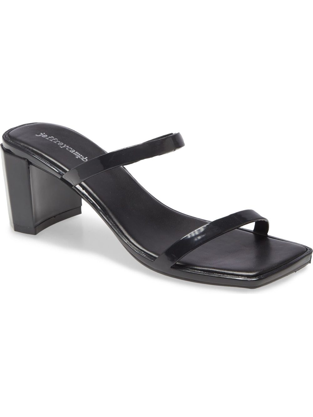 Jeffrey Campbell Jamm-2 Black Jelly Strappy Block Heel Slide Sandal Size 8